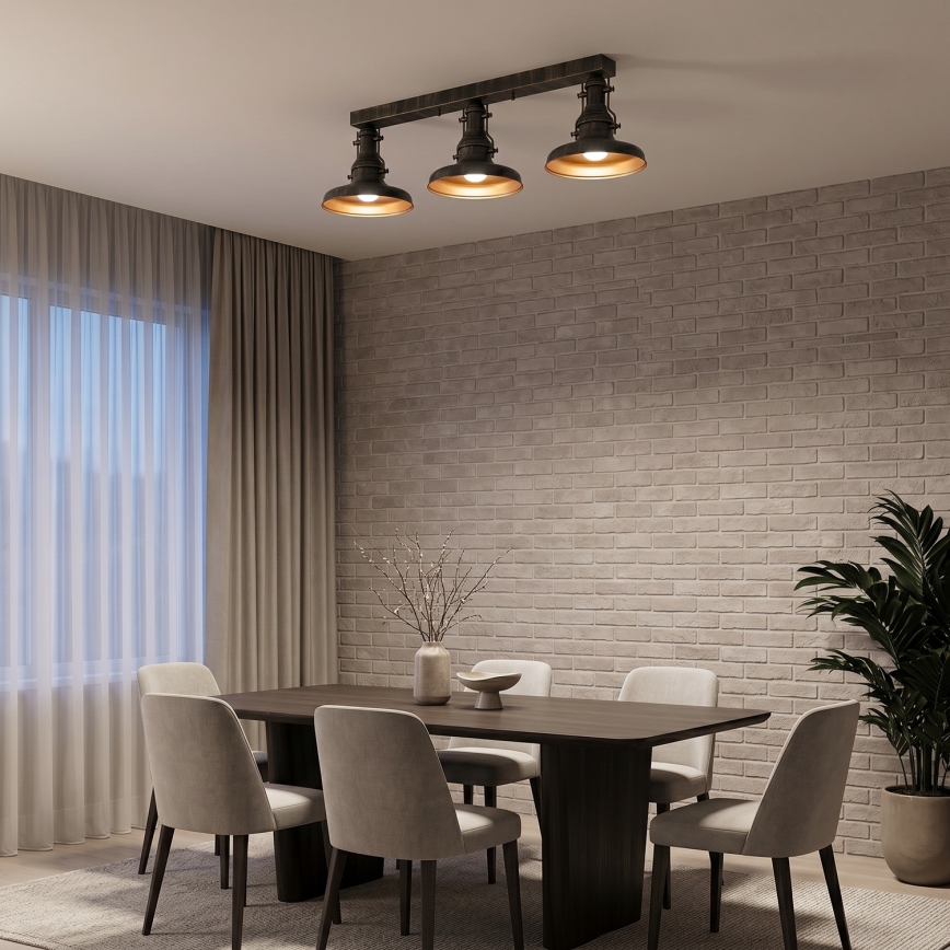 Brilagi - Ceiling light PYRONIC 3xE27/40W/230V bronze/patina