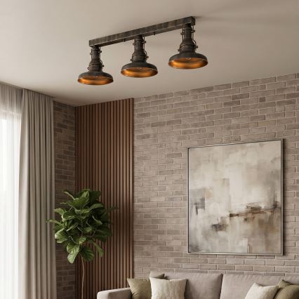 Brilagi - Ceiling light PYRONIC 3xE27/40W/230V bronze/patina