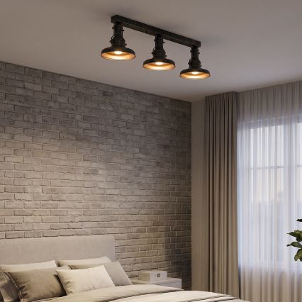 Brilagi - Ceiling light PYRONIC 3xE27/40W/230V bronze/patina