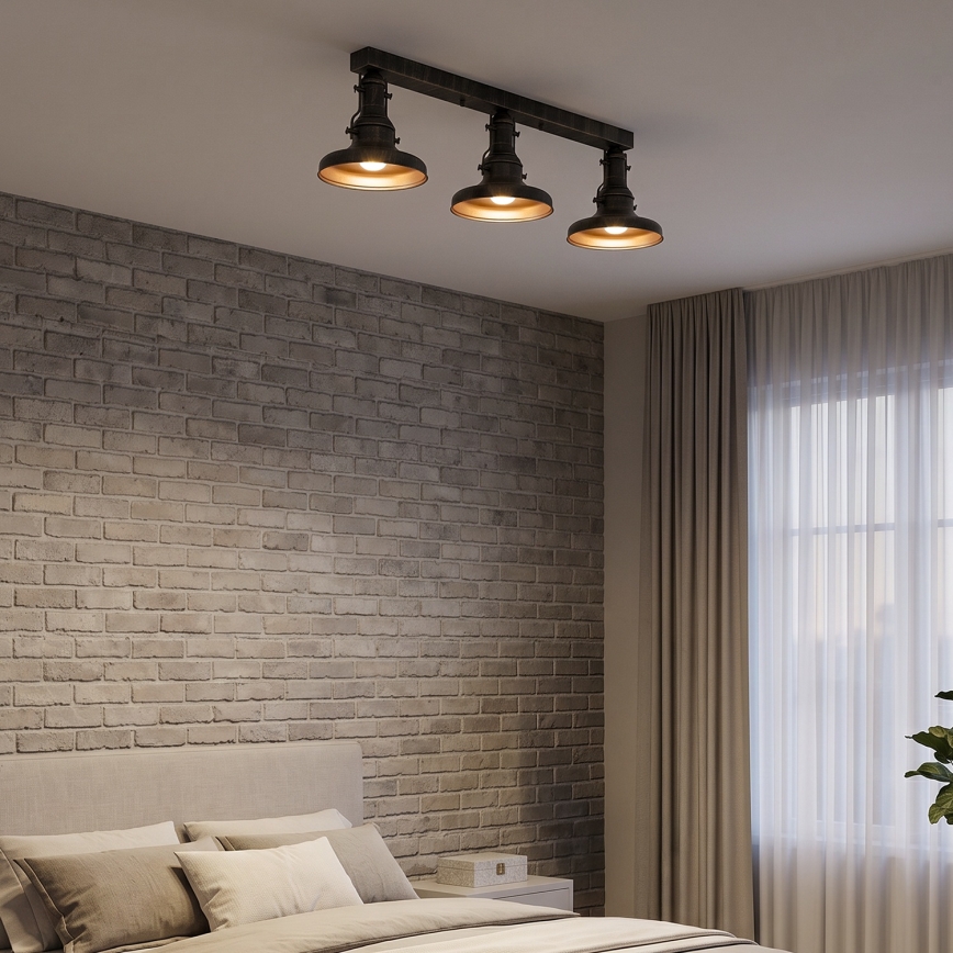 Brilagi - Ceiling light PYRONIC 3xE27/40W/230V bronze/patina