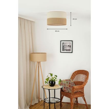Brilagi - Ceiling light ROYAL YUTE 1xE27/15W/230V d. 40 cm beige/creamy