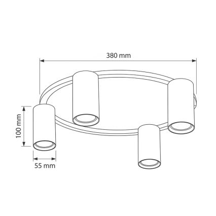 Brilagi - Ceiling light SELE 4xGU10/30W/230V beige