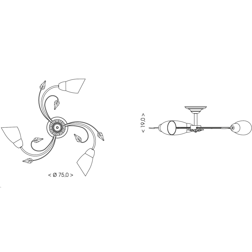 BRILAGI - Ceiling light WILLOW 3xE27/40W/230V Ø 75 cm, bronze