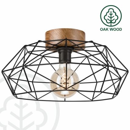 Brilagi - WOODY BASKET Ceiling light 1xE27/60W/230V Ø 40 cm Oak