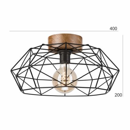 Brilagi - WOODY BASKET Ceiling light 1xE27/60W/230V Ø 40 cm Oak