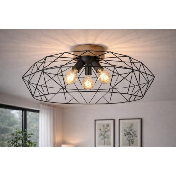 Brilagi - Ceiling light WOODY BASKET 3xE27/60W/230V dia. 80 cm oak