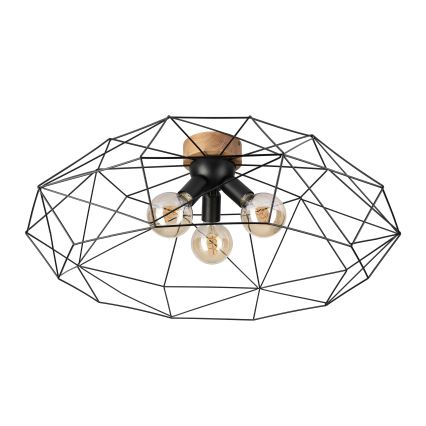 Brilagi - Ceiling light WOODY BASKET 3xE27/60W/230V dia. 80 cm oak