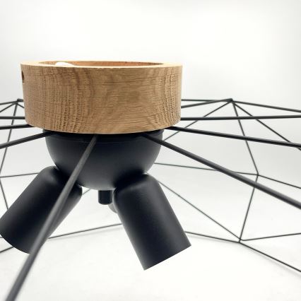 Brilagi - Ceiling light WOODY BASKET 3xE27/60W/230V dia. 80 cm oak