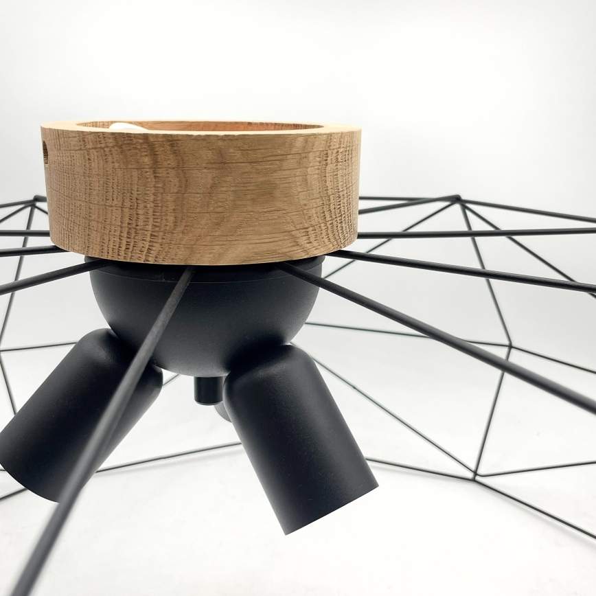 Brilagi - Ceiling light WOODY BASKET 3xE27/60W/230V dia. 80 cm oak