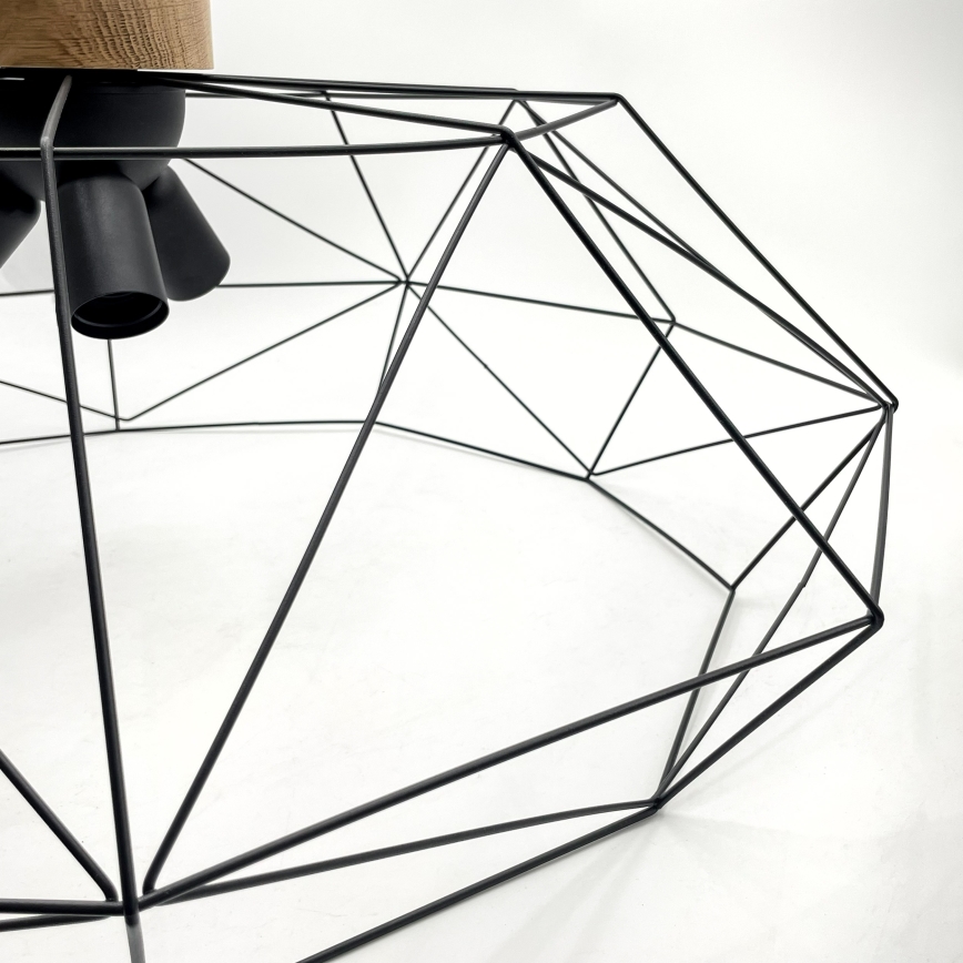 Brilagi - Ceiling light WOODY BASKET 3xE27/60W/230V dia. 80 cm oak