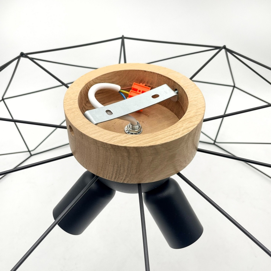 Brilagi - Ceiling light WOODY BASKET 3xE27/60W/230V dia. 80 cm oak