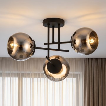 BRILAGI - Ceiling-mounted chandelier DIOR 3xE27/60W/230V black/smoke gray