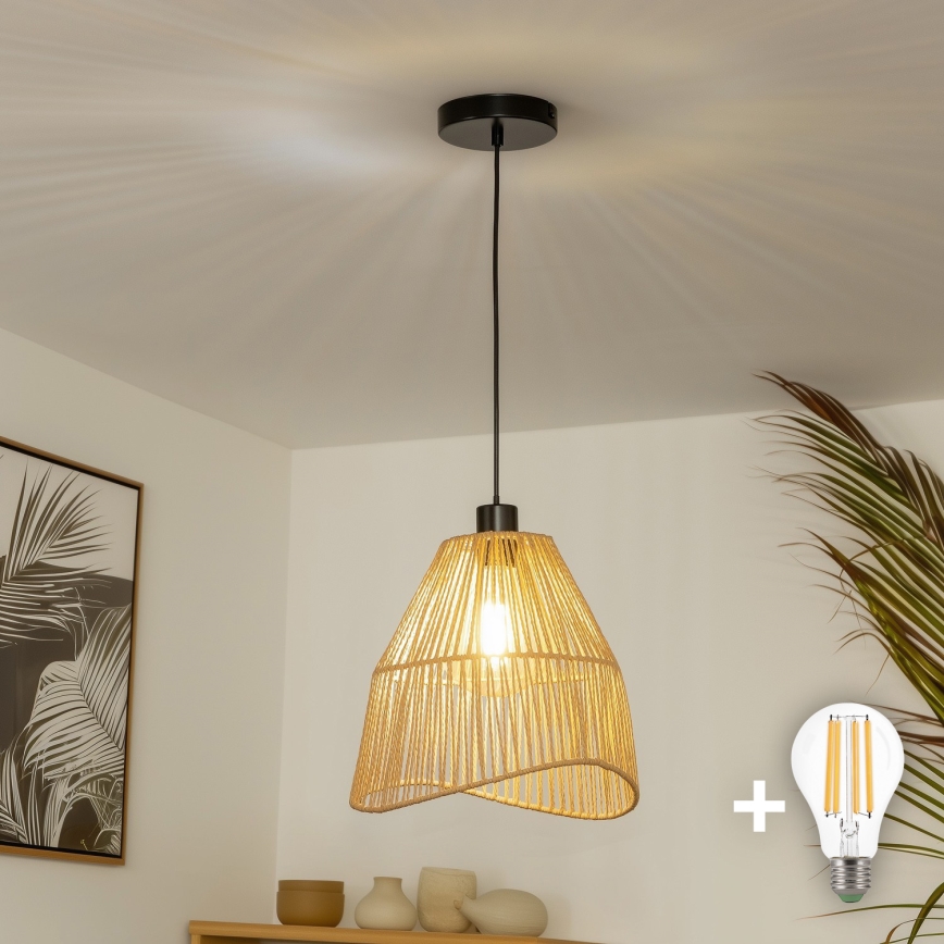 Brilagi - CERIA BOHO LED Cable Pendant, 1xE27/40W/230V, Ø 30 cm, Brown