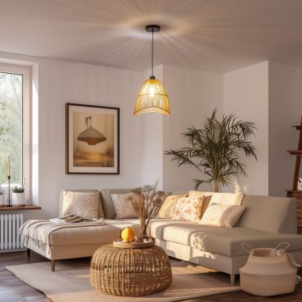 Brilagi - CERIA BOHO LED Cable Pendant, 1xE27/40W/230V, Ø 30 cm, Brown