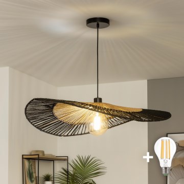 Brilagi - CERIA BOHO LED cord pendant 1x E27/40W/230V Ø 80 cm black/brown