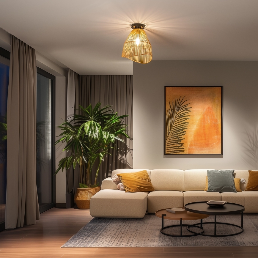 Brilagi - CERIA BOHO LED Flush-Mount Ceiling Light 1xE27/40W/230V Ø 30 cm Brown