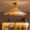 BRILAGI - CERIA BOHO LED Flush-Mount Ceiling Light, 1xE27/60W/230V, Ø 70 cm, Black/Beige