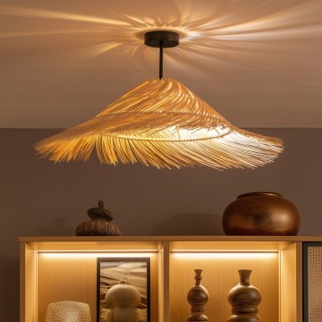 Brilagi - CERIA BOHO LED Flush-Mount Ceiling Light, 1xE27/60W/230V, Ø 70 cm, Black/Beige