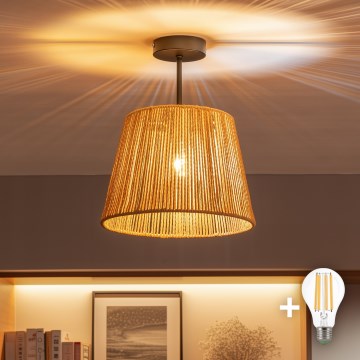 Brilagi - CERIA BOHO LED Flush-Mounted Ceiling Light 1xE27/60W/230V Ø 28 cm, black/brown