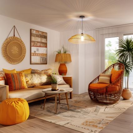 Brilagi - CERIA BOHO LED Pendant Lamp on Cable, 1x E27/40W/230V, Ø 70 cm, Brown