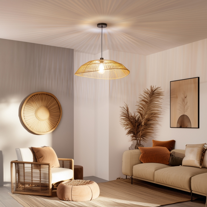 Brilagi - CERIA BOHO LED Pendant Lamp on Cable, 1x E27/40W/230V, Ø 70 cm, Brown