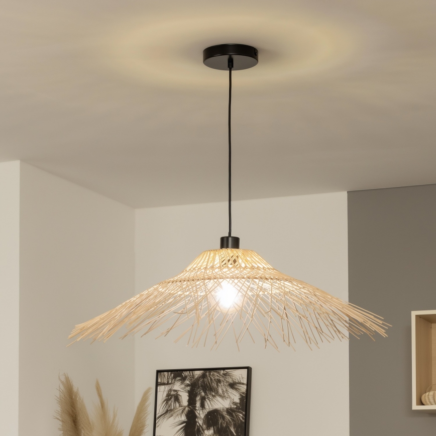 Brilagi - CERIA BOHO LED pendant light on cable 1xE27/40W/230V, diam. 100 cm, bamboo