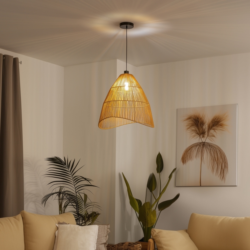 Brilagi - CERIA BOHO LED pendant light on cable 1xE27/40W/230V Ø 70 cm brown