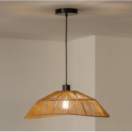Brilagi - CERIA BOHO LED pendant light suspended on cable, 1x E27/40W/230V, Ø 50 cm, brown