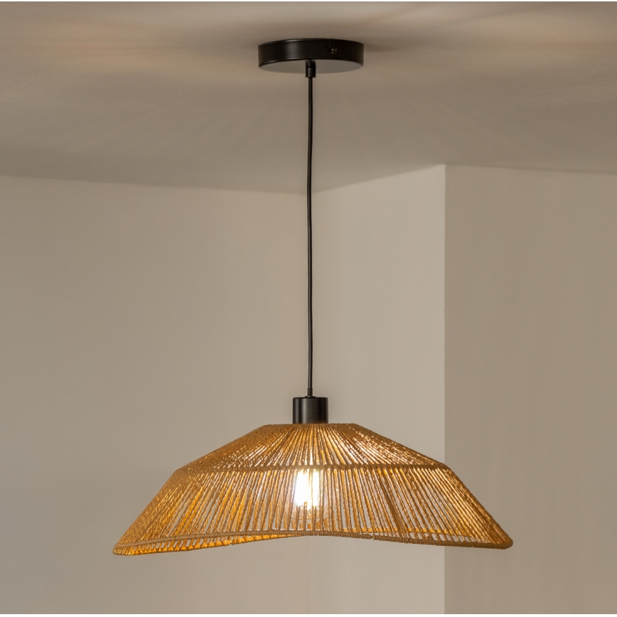 Brilagi - CERIA BOHO LED pendant light suspended on cable, 1x E27/40W/230V, Ø 50 cm, brown