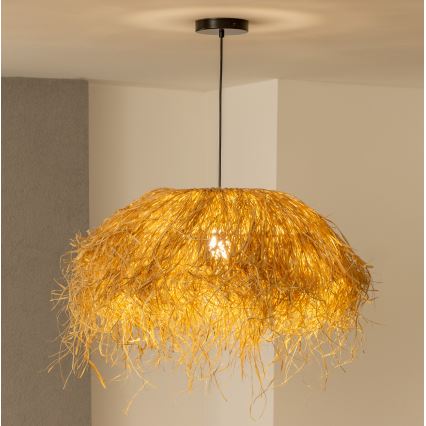Brilagi - CERIA BOHO LED Pendant on Cable 1xE27/40W/230V Ø 60 cm raffia