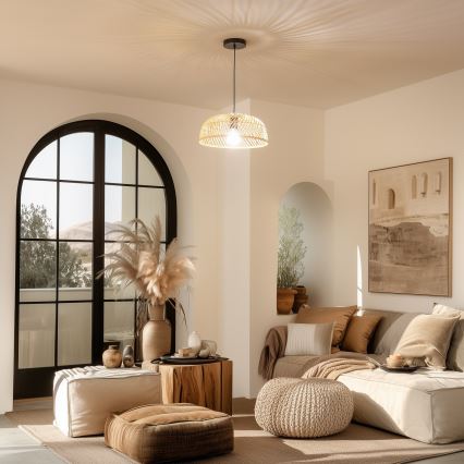 Brilagi - CERIA BOHO LED Pendant on Cable 1xE27/40W/230V Ø 60 cm Rattan