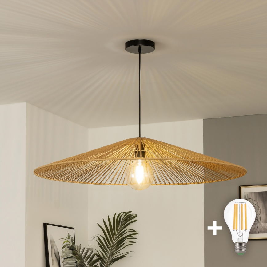 Brilagi - CERIA BOHO LED pendant on cable 1xE27/40W/230V Ø 90 cm brown