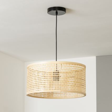 Brilagi - CERIA BOHO LED pendant on cord, 1x E27/40W/230V, Ø 40 cm, bamboo