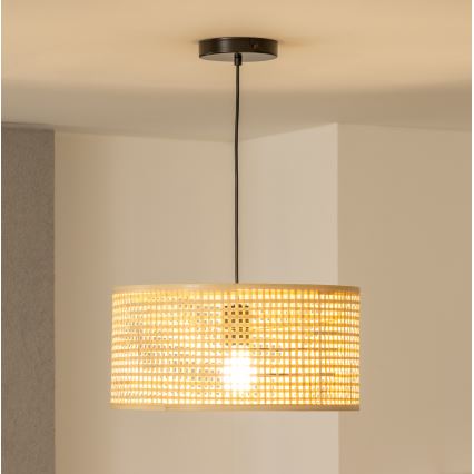 Brilagi - CERIA BOHO LED pendant on cord, 1x E27/40W/230V, Ø 40 cm, bamboo