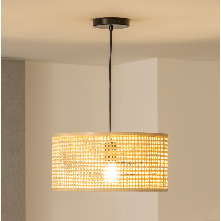 Brilagi - CERIA BOHO LED pendant on cord, 1x E27/40W/230V, Ø 40 cm, bamboo