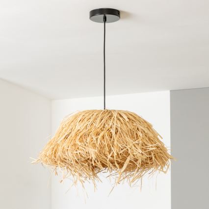 Brilagi - CERIA BOHO LED Pendant on Cord 1x E27/40W/230V Ø 40 cm Raffia