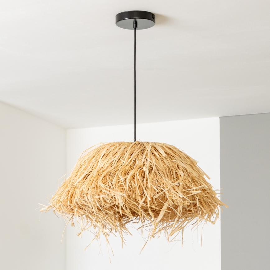 Brilagi - CERIA BOHO LED Pendant on Cord 1x E27/40W/230V Ø 40 cm Raffia