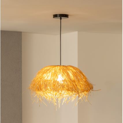 Brilagi - CERIA BOHO LED Pendant on Cord 1x E27/40W/230V Ø 40 cm Raffia