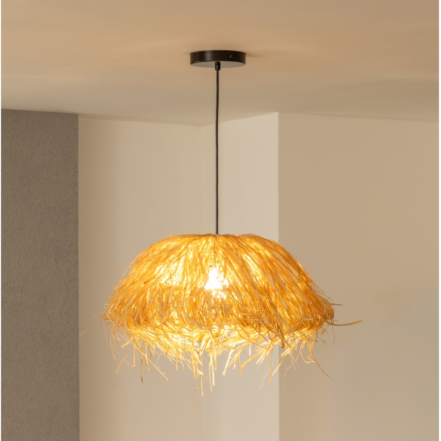 Brilagi - CERIA BOHO LED Pendant on Cord 1x E27/40W/230V Ø 40 cm Raffia