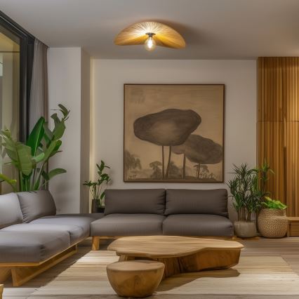 Brilagi - CERIA BOHO LED Semi-Flush Chandelier 1xE27/40W/230V, Ø 80 cm, Raffia