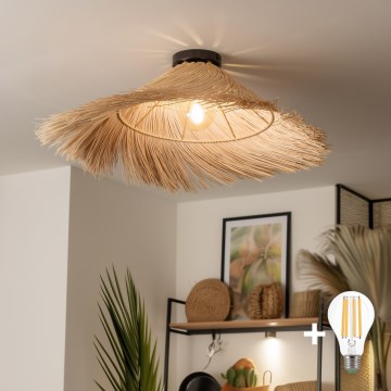 Brilagi - CERIA BOHO LED Surface-Mounted Ceiling Light 1xE27/40W/230V diam. 100 cm rattan