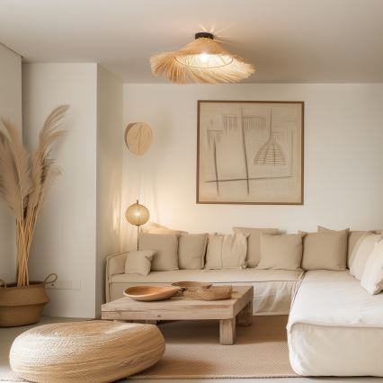 Brilagi - CERIA BOHO LED Surface-Mounted Ceiling Light 1xE27/40W/230V diam. 100 cm rattan