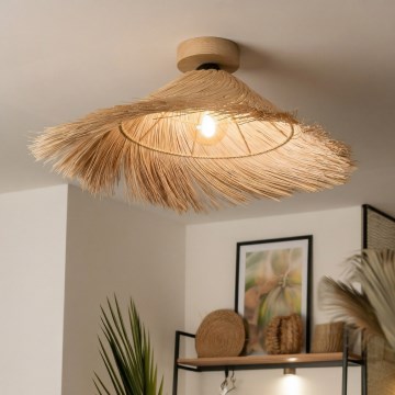Brilagi - CERIA BOHO LED Surface-Mounted Chandelier 1× E27/40W/230V Ø 100 cm rattan/oak