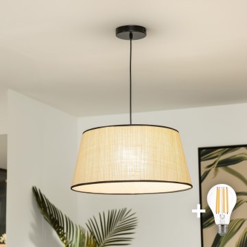 Brilagi - CERIA cable‑hung LED pendant light, 1x E27/40W/230V, Ø 50 cm, beige