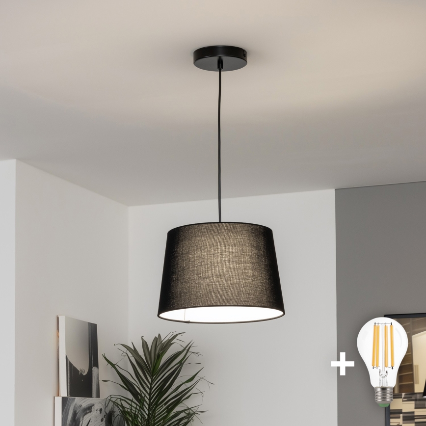 Brilagi - CERIA LED cable-hung pendant 1xE27/40W/230V, Ø 30 cm, black