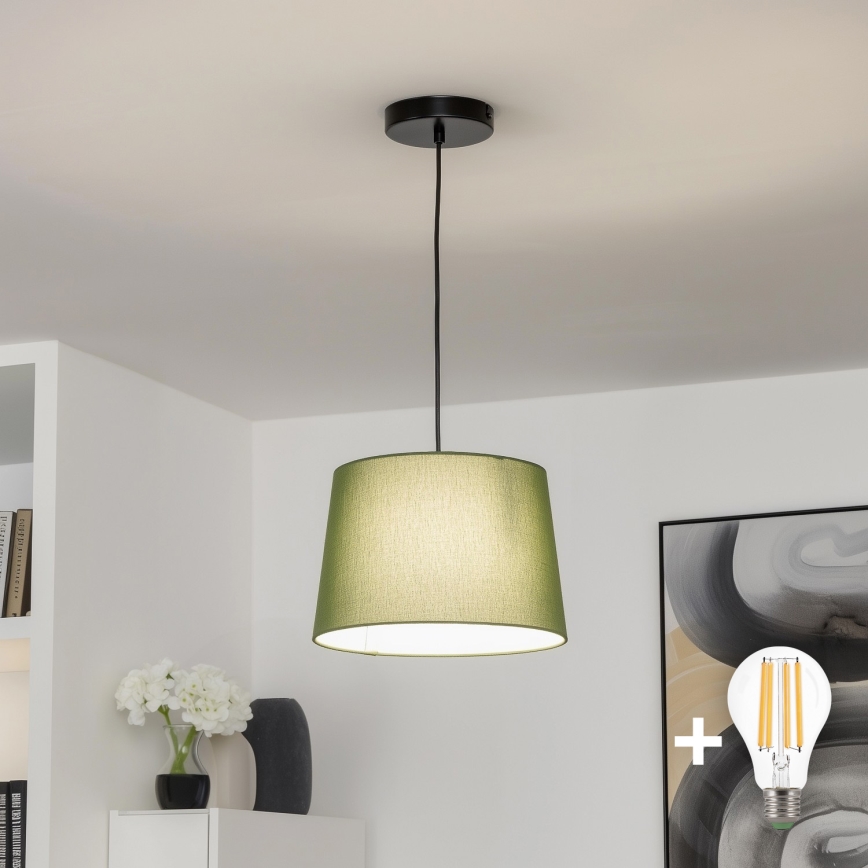Brilagi - CERIA LED cable pendant 1xE27/40W/230V Ø 30 cm green