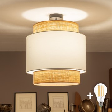 Brilagi - CERIA LED Flush-Mount Ceiling Light 1xE27/60W/230V Ø 40 cm Black/Beige/White