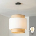Brilagi - CERIA LED Pendant Lamp on Cable 1xE27/40W/230V Ø 40 cm Black/Beige/White