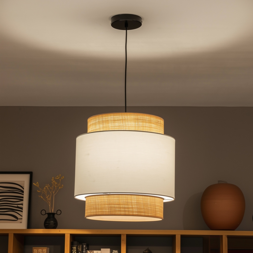 Brilagi - CERIA LED Pendant Lamp on Cable 1xE27/40W/230V Ø 40 cm Black/Beige/White