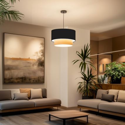 Brilagi - CERIA LED pendant lamp on cable 1xE27/40W/230V Ø 50 cm Black/Beige